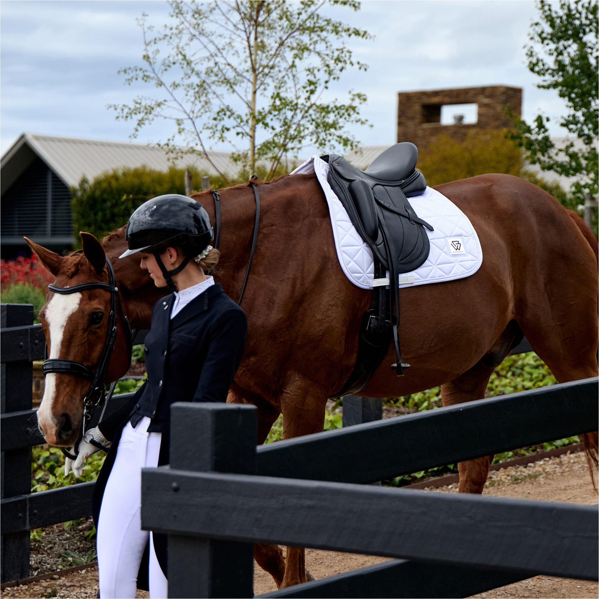 2026 WeatherBeeta Satin Luxe Air-Tec Dressage Saddle Pad 1030348 - White